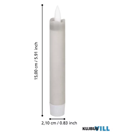 EGLO 422223 LED gyertya 15cm szürke 2db Antanabe