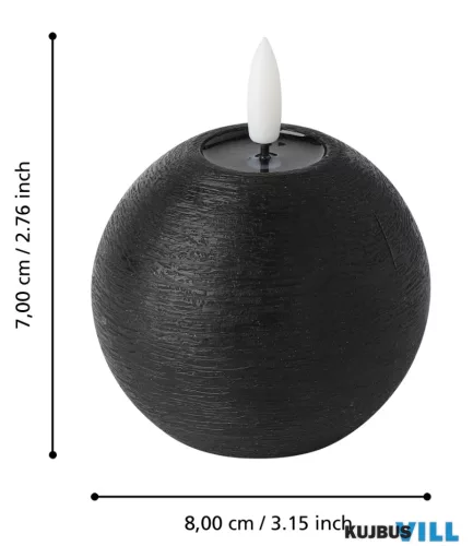 EGLO 422823 LED gyertya Ø8cm 0,06W fekete Leskino