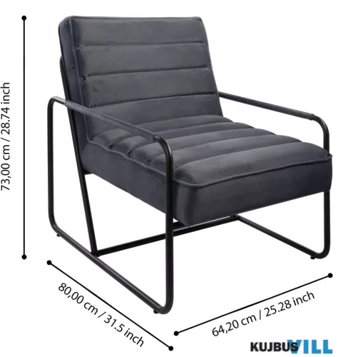 EGLO 424696-R97 Fotel 64,2x73x80cm szürke/fkPakotkuara