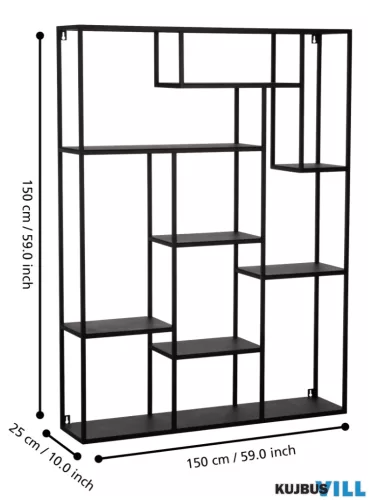 EGLO 424779 Polc 110X25,5X150cm fekete Keningau
