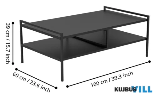 EGLO 424791 Kávézóasztal 100X60X39cm fekete Gumut