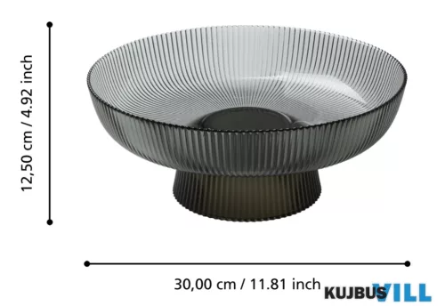 EGLO 426662 Tál Ø30x12,5cm fekete/átlátszó Mambrui