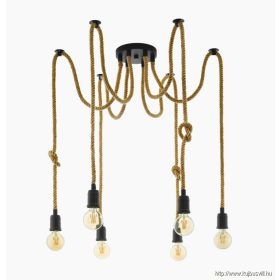 EGLO 43195 Függ.E27 6x28W fekete/kötél Rampside