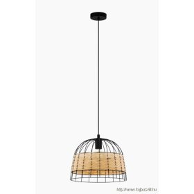 EGLO 43311 Függ.E27 1x40W37cmfekete/rattan Anwick
