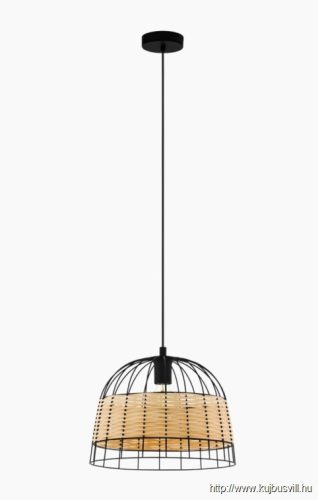 EGLO 43311 Függ.E27 1x40W37cmfekete/rattan Anwick