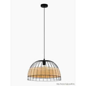 EGLO 43312 Függ.E27 1x40W 50cmfekete/rattanAnwick