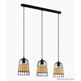 EGLO 43313 FüggesztékE27 3x40Wfekete/rattanAnwick