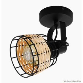 EGLO 43324 Fali E27 1x40W fekete/rattan Anwick
