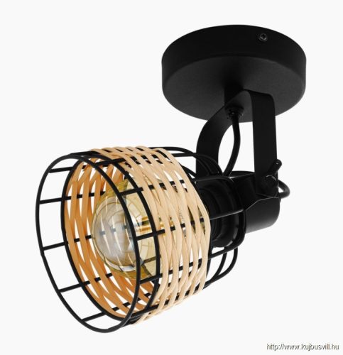 EGLO 43324 Fali E27 1x40W fekete/rattan Anwick