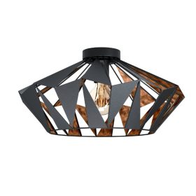 EGLO 43399 MennyezetiE27 1x60Wfekete/vrézCarlton6