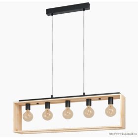 EGLO 43414 FüggesztékE27 5x40Wfekete/faFamborough