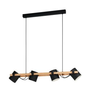 EGLO 43424 Függeszték E27 4x28W fekete/faHORNWOOD