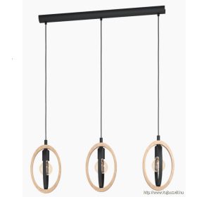 EGLO 43462 Függeszték E27 3x40Wfekete/fa Basildon