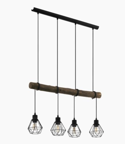 EGLO 43476  Függeszték E27 4x40Wfk/fa Horningtops1