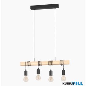 EGLO 43512 Függeszték E27 4x60W fek/fa Townshend