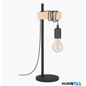 EGLO 43515 Asztali E27 10W fekete/fa Townshend