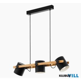 EGLO 43517 Függeszt E27 3x60W fk-krém/fa Hornwood