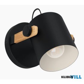 EGLO 43518 Fali E27 28W fekete-krém/fa Hornwood
