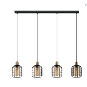 EGLO 43528 Függeszték E27 4x40W fk/amber Chisle