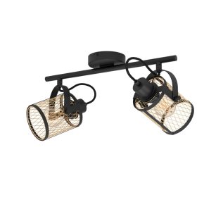 EGLO 43532 Fali/menny E27 2x40W fekete/réz Dellow