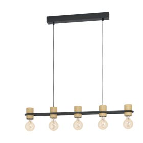 EGLO 43541 Függeszték E27 5x40Wfekete/faChieveley
