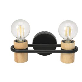 EGLO 43542 Fali E27 2x40W fekete/fa Chieveley