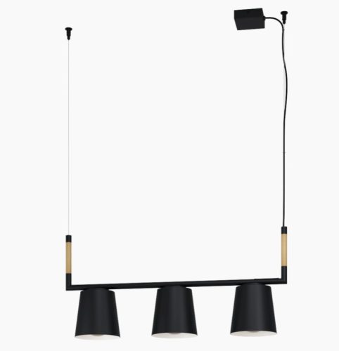 EGLO 43612 LACEY Függeszték E27 3x40W fekete/fa Lacey