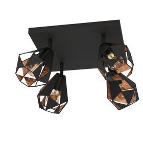 EGLO 43718 Spot 4xE27 fek/antik s.réz Carlton 7