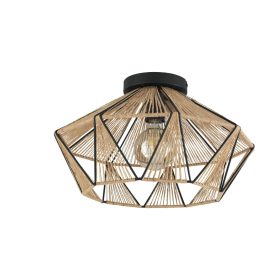 EGLO 43775 Mennyezeti 1xE27 fekete/natúr Adwickle