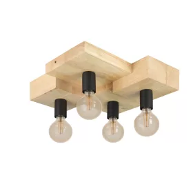 EGLO 43798 Mennyezeti 4xE27 fekete/fa Halkin