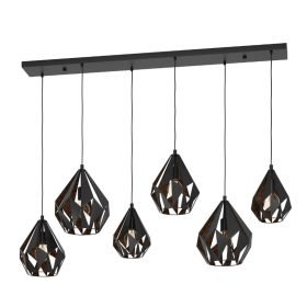 EGLO 43846 Függ. 6xE27 fekete/s.réz Carlton 1