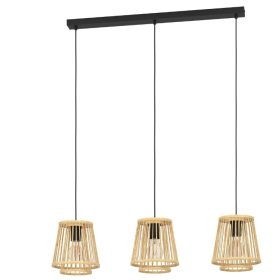 EGLO 43853 Függeszték 3xE27 bambusz/fek. Hykeham