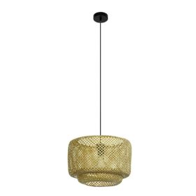 EGLO 43868 Függeszték 1xE27 fek/bambusz Hettonle