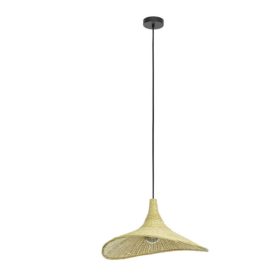 EGLO 43869 Függeszték 1xE27 Ø500 fek/bamb. Haxey