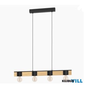 EGLO 43902 Függeszték E27 4x40W fek/fa Bailrigg