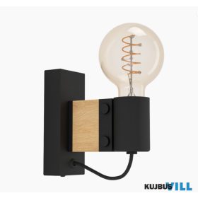 EGLO 43903 Fali E27 1x40W fekete/fa Bailrigg