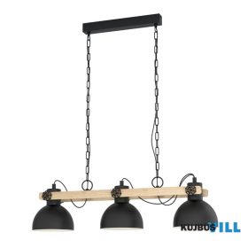 EGLO 43992 Függeszték E27 3x28W fek/fa Lubenham