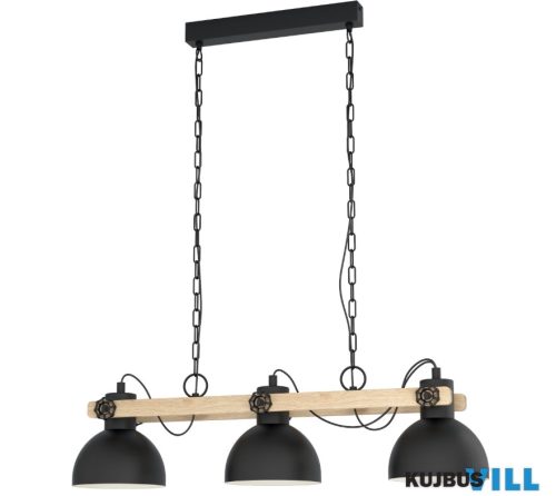 EGLO 43992 Függeszték E27 3x28W fek/fa Lubenham