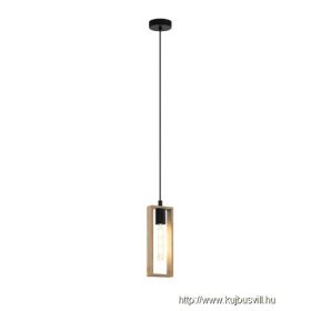 EGLO 44051 Függeszték E27 40W fekete/fa Littleton
