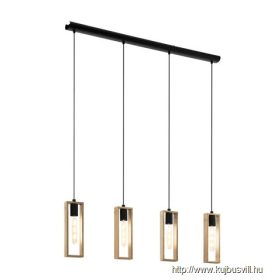 EGLO 44053 Függeszték E27 4x40W fek/fa Littleton