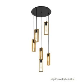 EGLO 44054 Függeszték E27 6x40W fek/fa Littleton