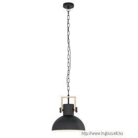 EGLO 44056 Függeszték E27 28W fekete/fa Lubenham