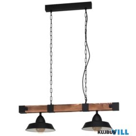 EGLO 44085 Függeszték E27 2x60W fek/barna Oldbury