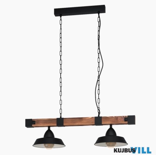 EGLO 44085 Függeszték E27 2x60W fek/barna Oldbury