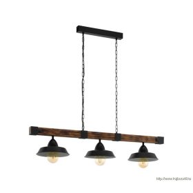 EGLO 44086 Függeszték E27 3x60W fek/barna Oldbury