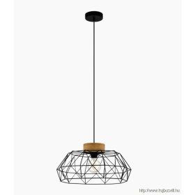 EGLO 44089 Függeszték E27 60W fekete/fa Padstow