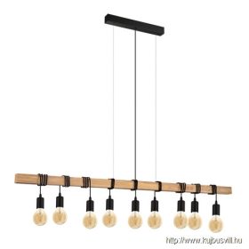 EGLO 44099 Függeszték E27 9x60W fek/fa Townshend