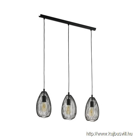 EGLO 49142 Függeszték E27 3x60W fekete Clevedon