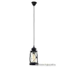 EGLO 49213 Függeszték E27 60W fekete/üveg Vintage