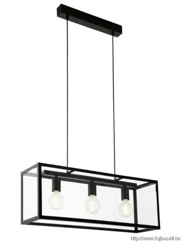 EGLO 49393 Függ E27 3x60W 78x25cm fk Charterhouse